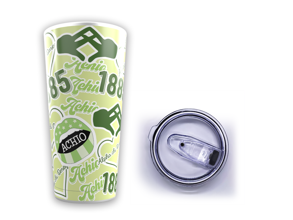 Alpha Chi Omega sticker-style cup